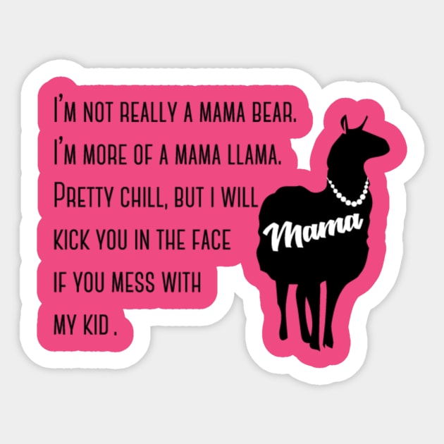 Mama Llama-One Kid Sticker by Sketch_Freelance_Graphic_Design